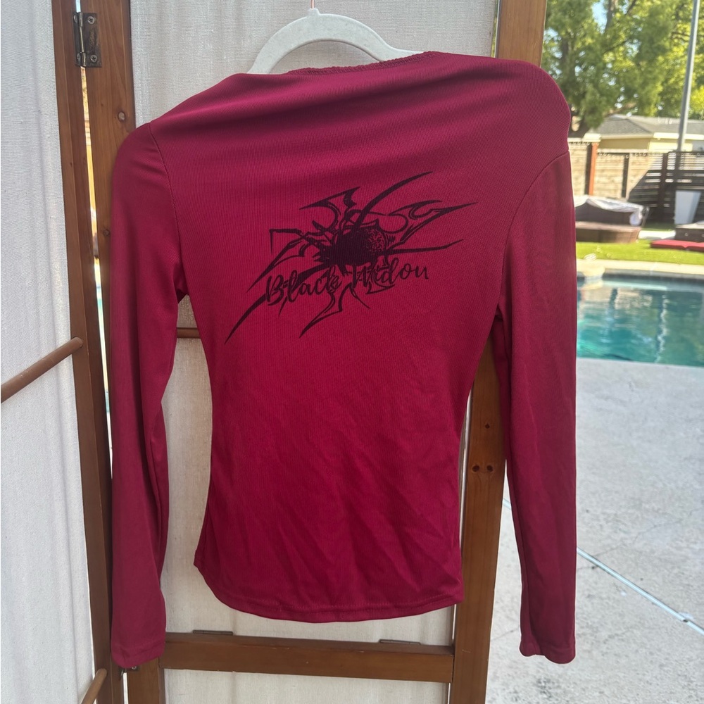 Red Long Sleeve Top